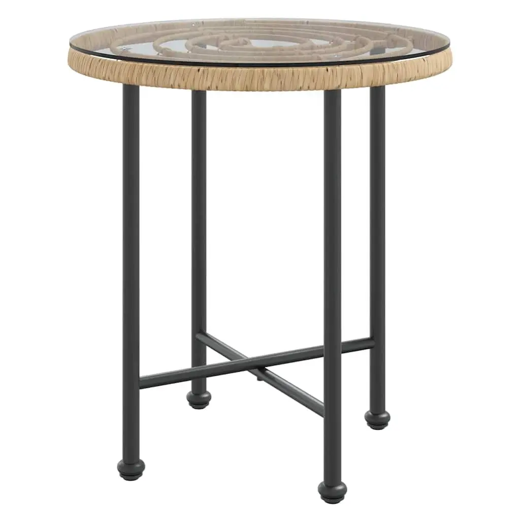 Brown Poly Rattan 3-Piece Garden Dining Set