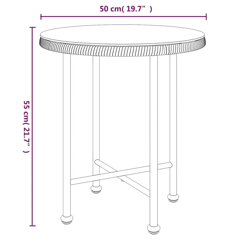 Outdoor Dining Set PE Rattan 3 Piece Black