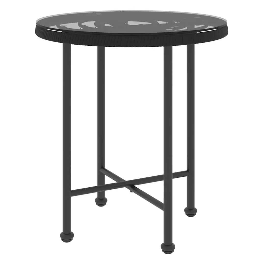 Outdoor Dining Set PE Rattan 3 Piece Black