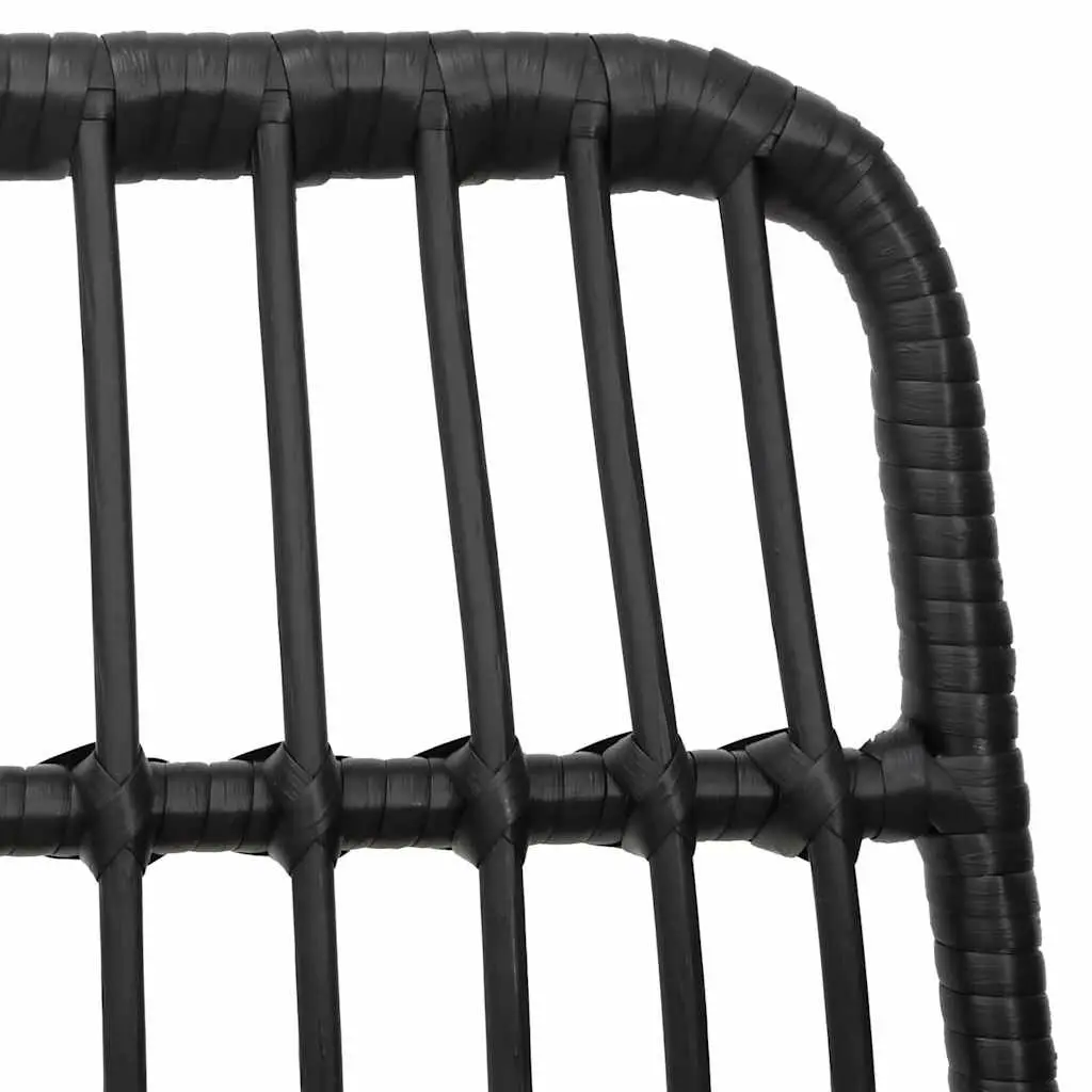 Outdoor Dining Set PE Rattan 3 Piece Black