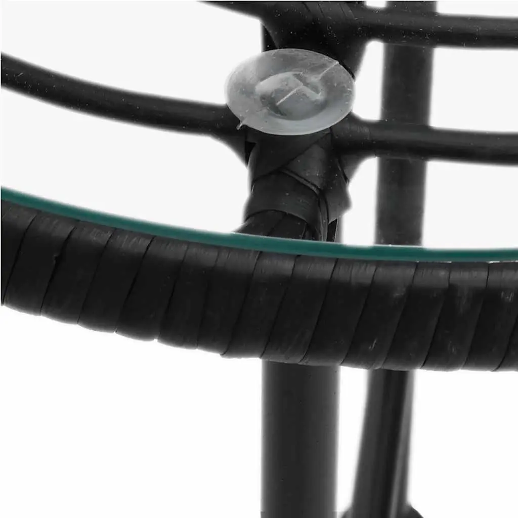 Outdoor Dining Set PE Rattan 3 Piece Black
