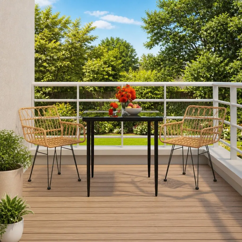 3-Piece Garden Dining Set with Durable Build