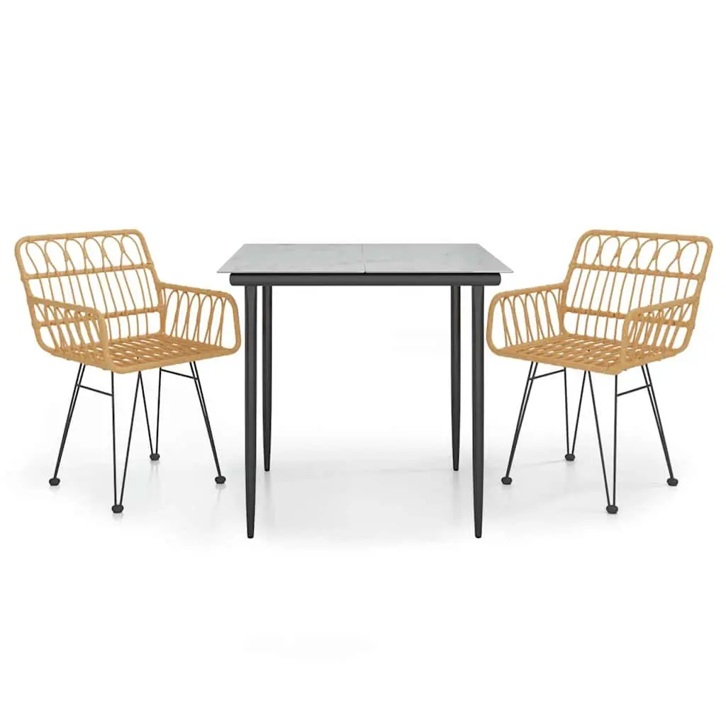 3-Piece Garden Dining Set with Durable Build