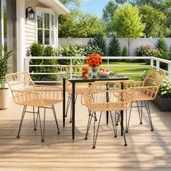 Exceptional 5 Piece Outdoor Dining Set with Durable Build