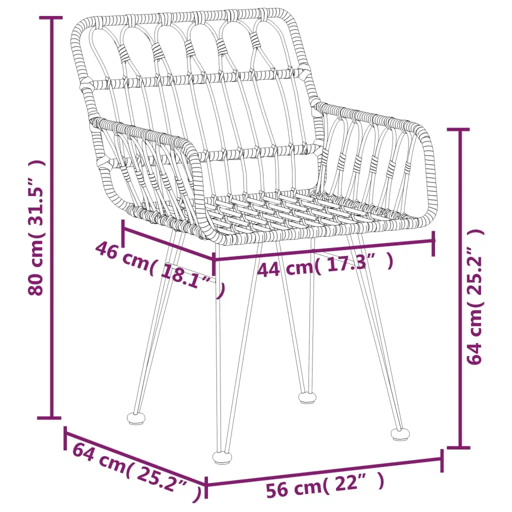 5-Piece Garden Dining Set with Durable Brown Poly Rattan