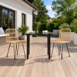 Durable 3 Piece Outdoor Garden Dining Set in Brown