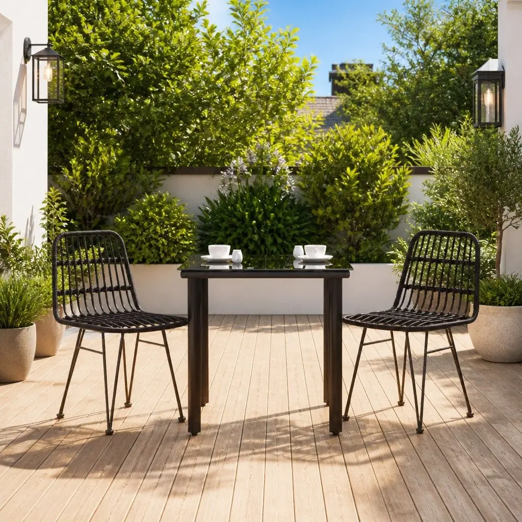 3 Piece Outdoor Dining Set for Garden Patio