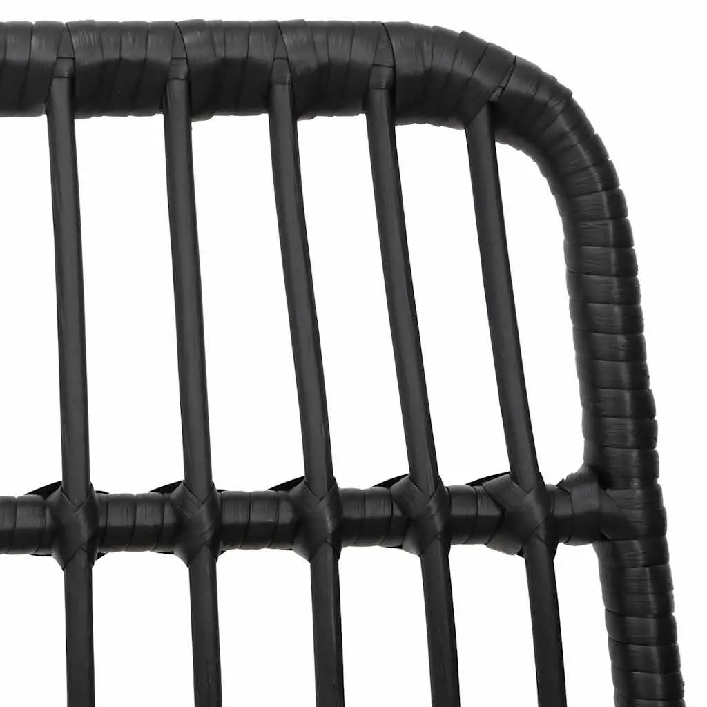 5 Piece Black Poly Rattan Garden Dining Set