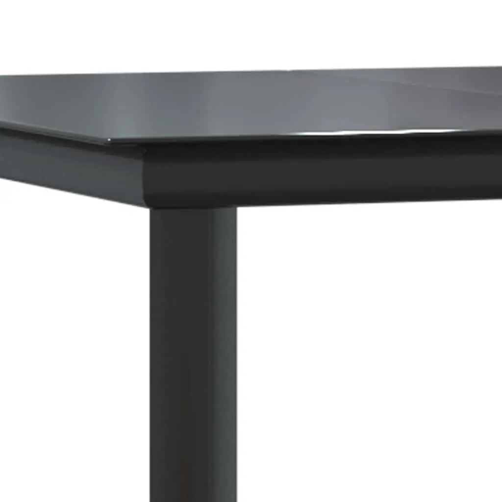 5 Piece Black Poly Rattan Garden Dining Set