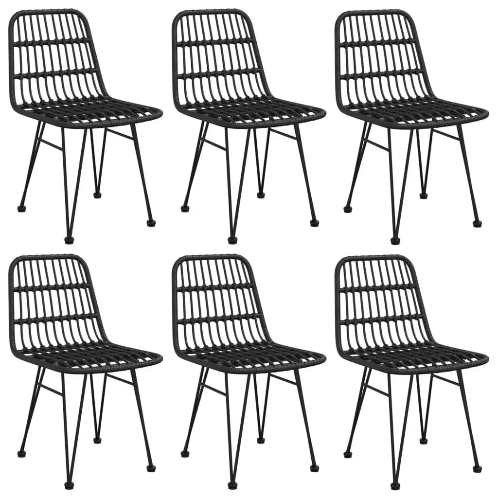 7 Piece Outdoor Dining Set with Rattan Chairs