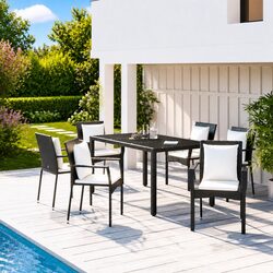 7 Piece Patio Furniture Set with Durable Poly Rattan
