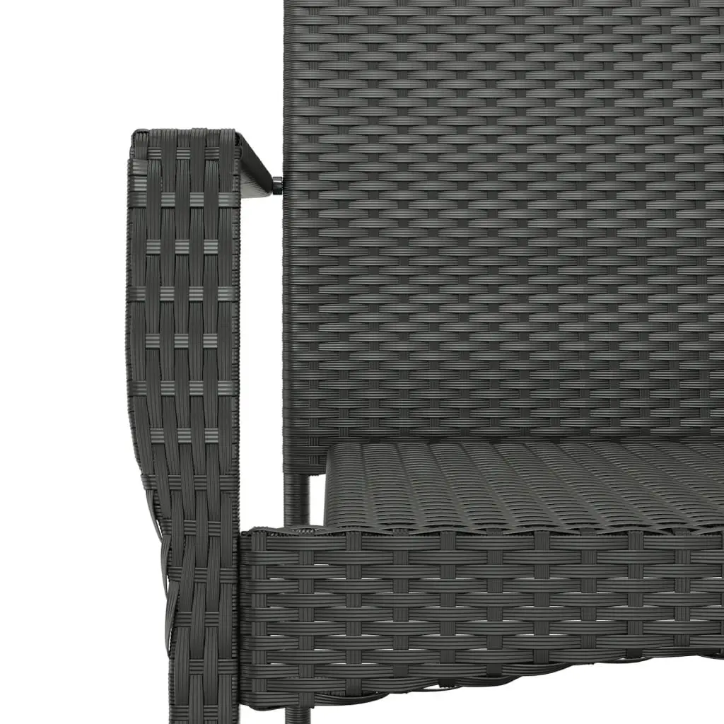 5 Piece Black Garden Dining Set with Cushions