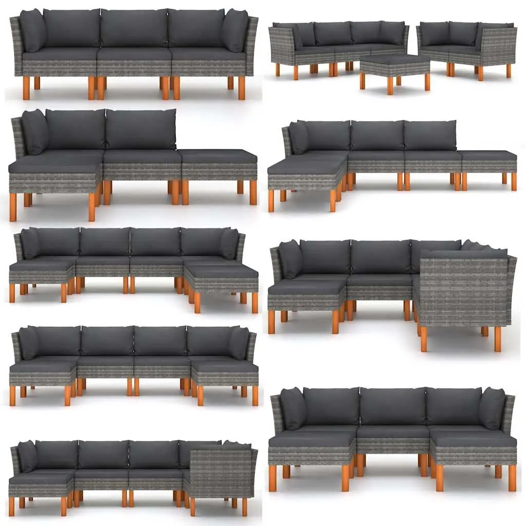 Modular Garden Sectional Sofa in Grey