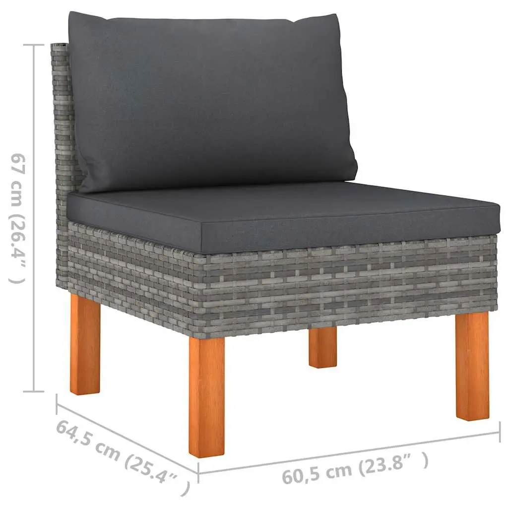 Modular Garden Sectional Sofa in Grey