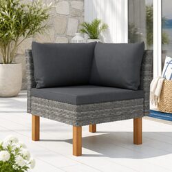 Durable Grey Rattan Outdoor Corner Sofa Sectional