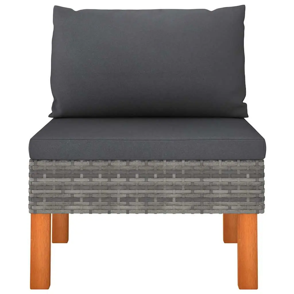 Grey Rattan Outdoor Middle Sectional Sofa Set