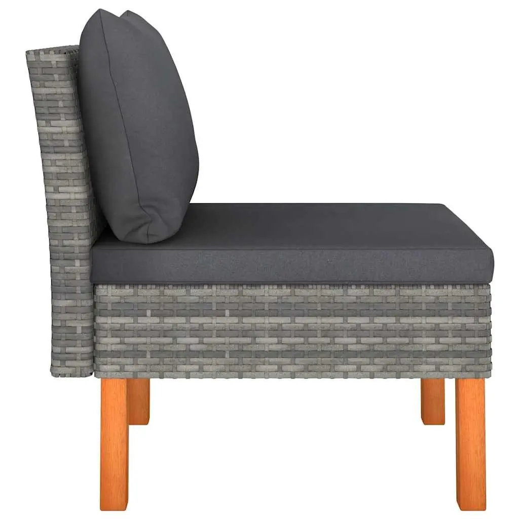 Grey Rattan Outdoor Middle Sectional Sofa Set