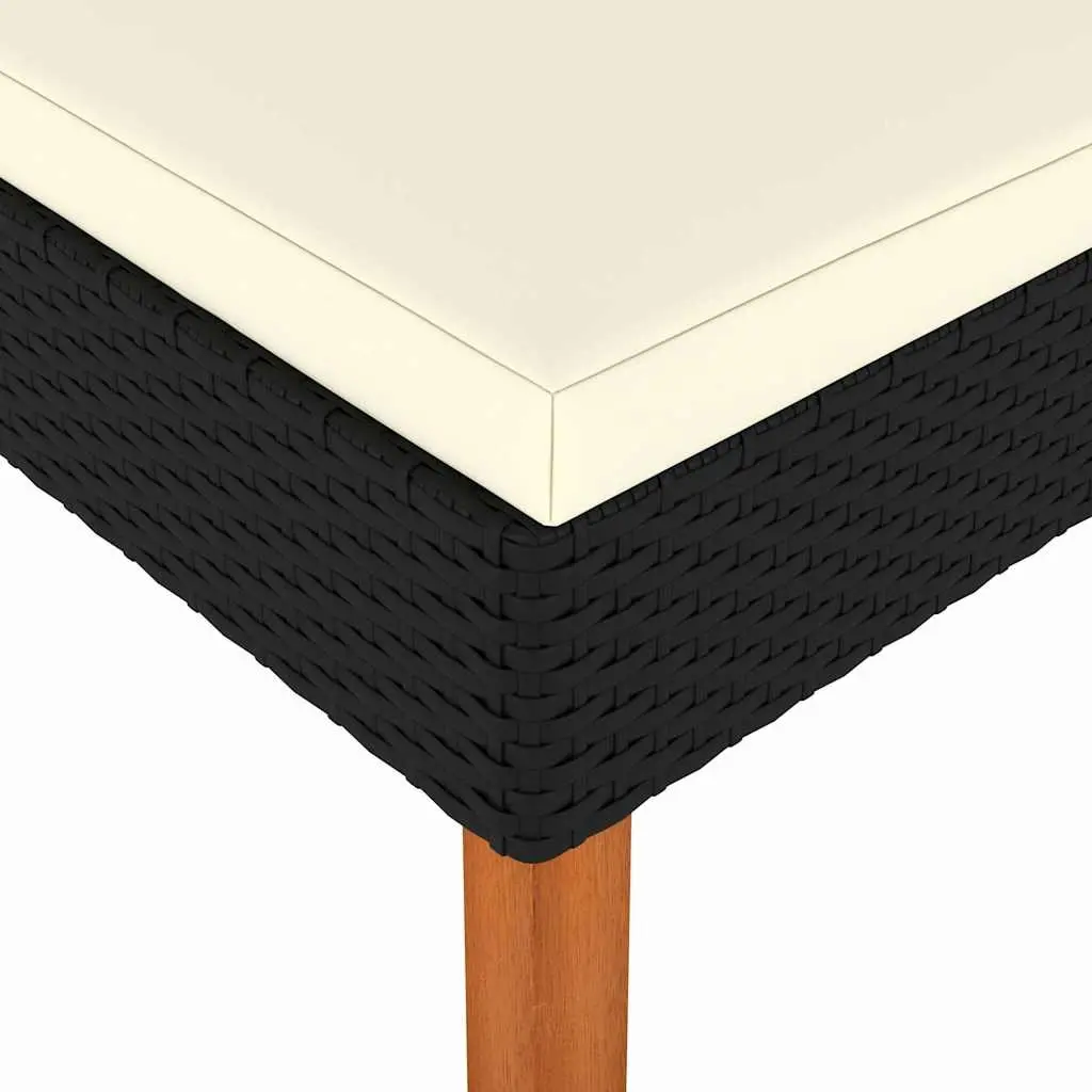 Outdoor Footstool with Eucalyptus Legs and Cushion