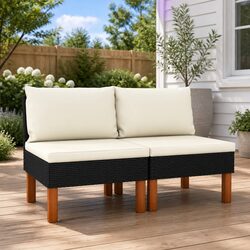 Durable Outdoor Rattan Sectional Seating Set - 2 Piece