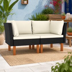 High-Quality Outdoor Corner Sectional Sofa Set in Black