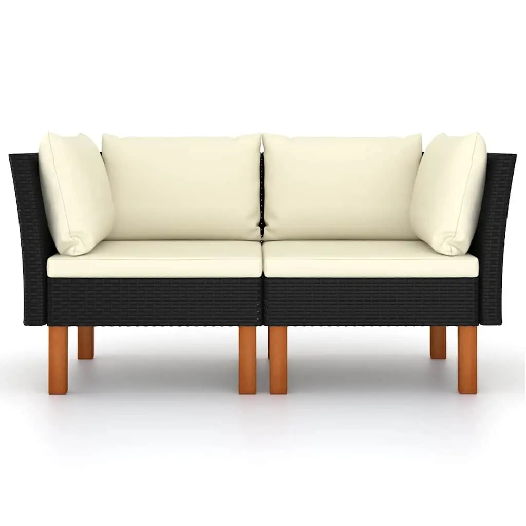 Outdoor Corner Sectional Sofa Set in Black