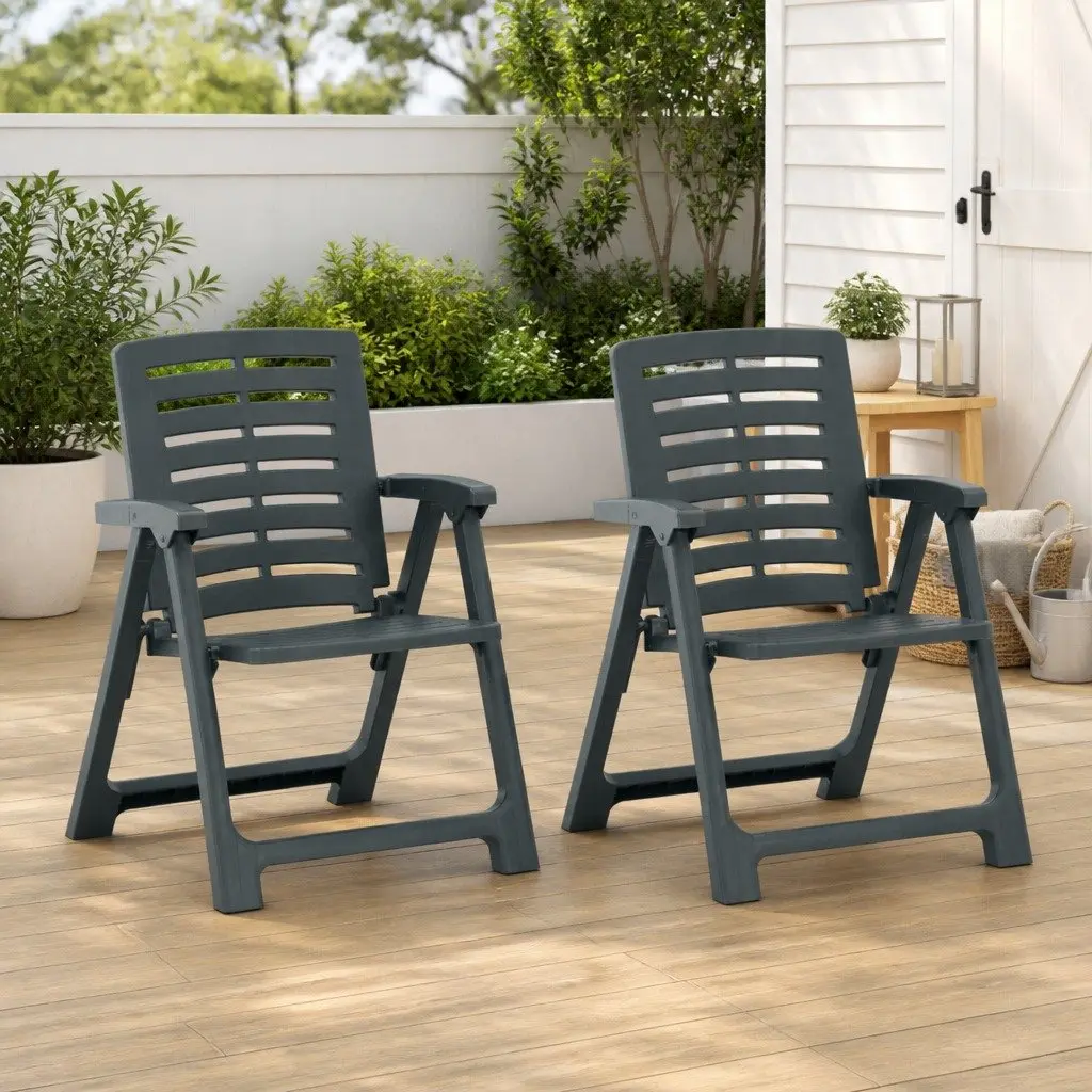Plastic Outdoor Garden Chairs 2-Piece Set