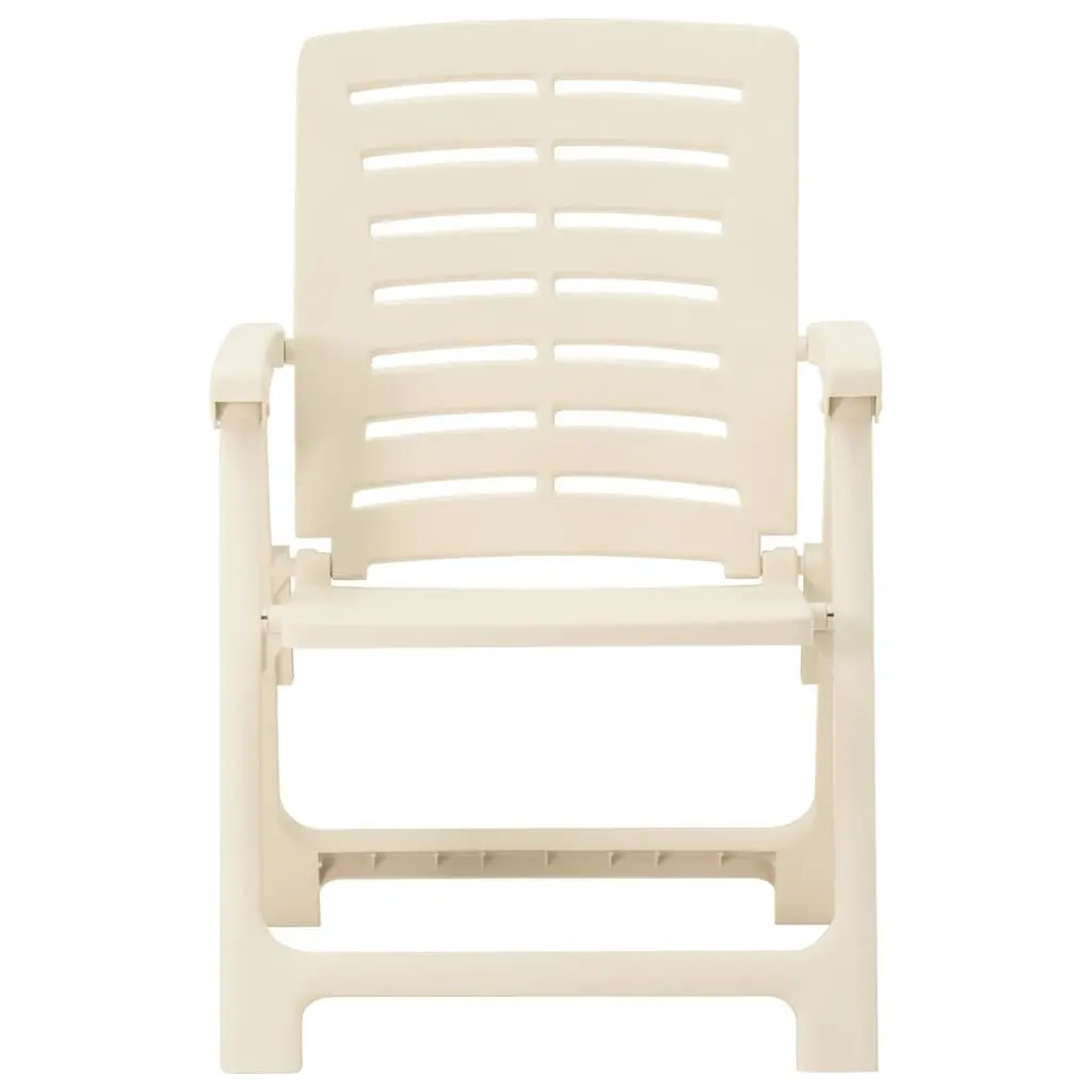 Outdoor Chairs Plastic 4 Piece Set Lightweight Easy Clean White