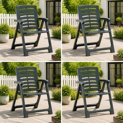 Durable Green Outdoor Chairs Set of 4 for Garden