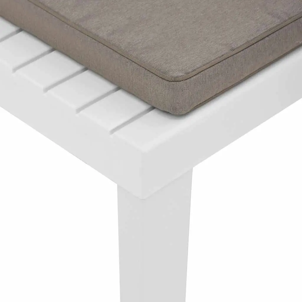 Lounge Chair Plastic White with Cushion Outdoor Garden Seating