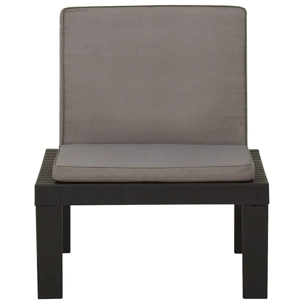 Lounge Chair Plastic Grey with Removable Padded Cushion