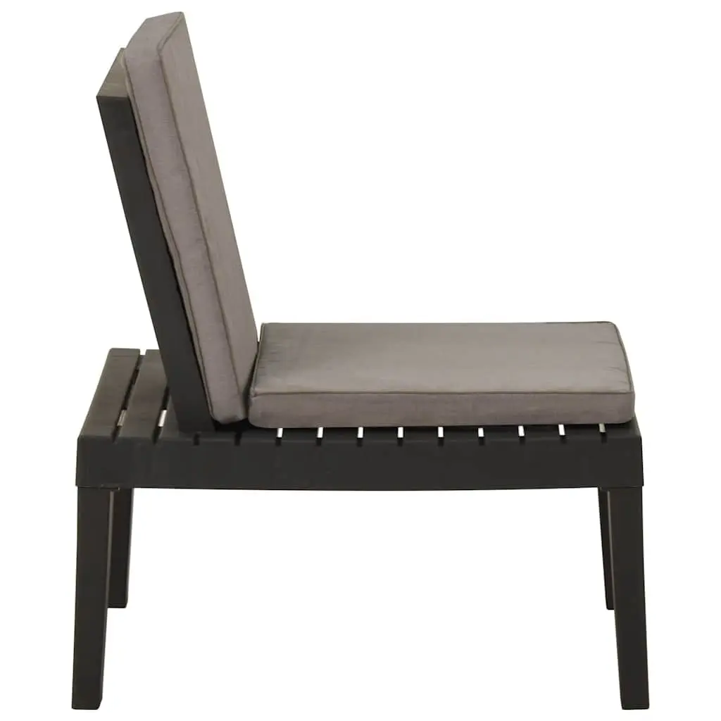 Lounge Chair Plastic Grey with Removable Padded Cushion