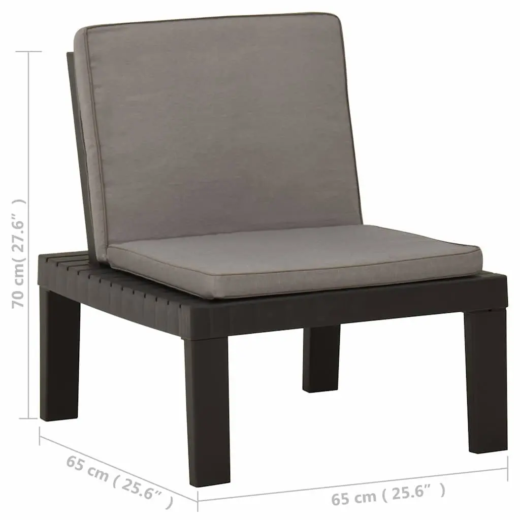 Lounge Chair Plastic Grey with Removable Padded Cushion