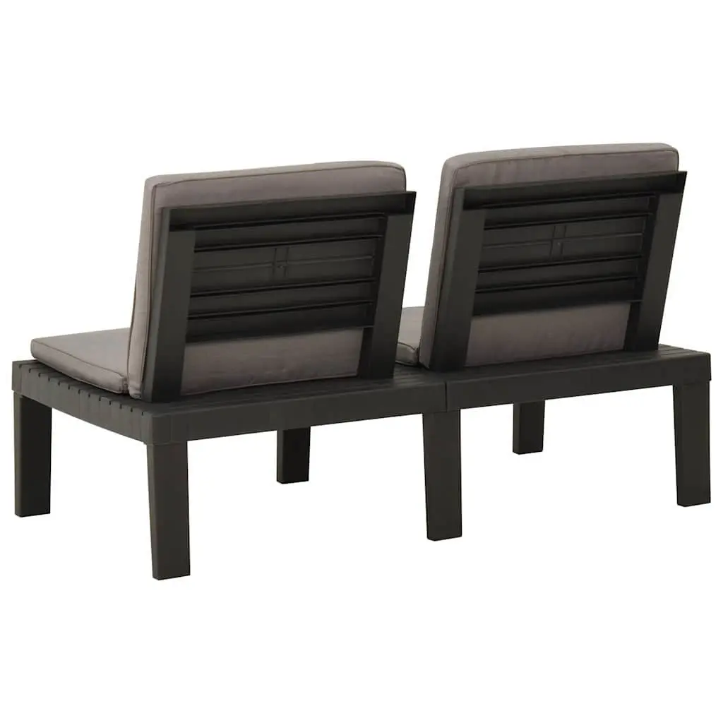 2 Piece Grey Lounge Set with Cushions and Table