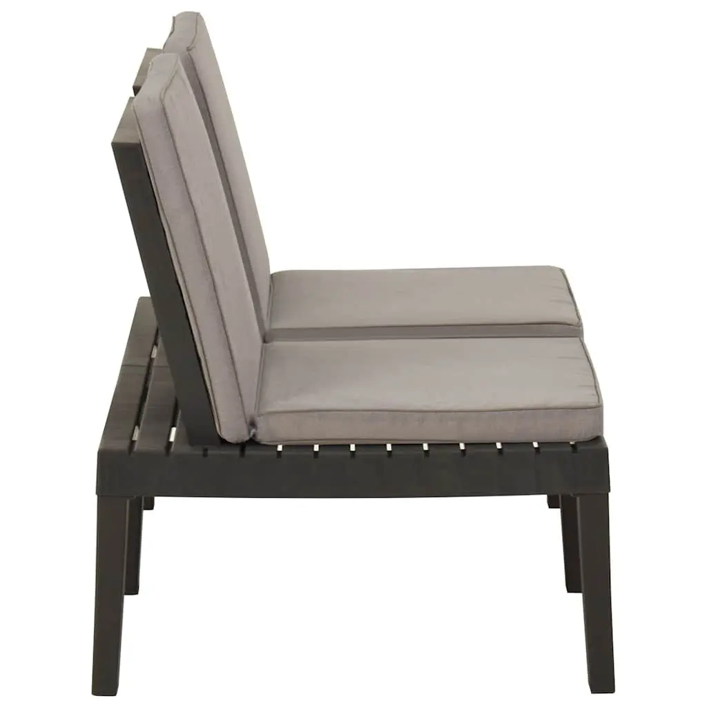 2 Piece Grey Lounge Set with Cushions and Table