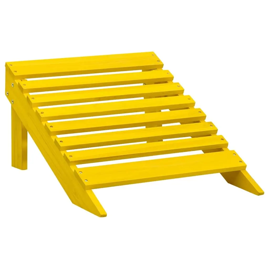 Adirondack Chair Solid Fir Wood Outdoor Seating with Detachable Ottoman Yellow
