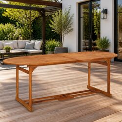 Solid Acacia Wood Garden Dining Table 220x90x75 cm