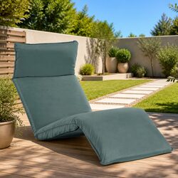 Grey Foldable Sunlounger with 5-Level Adjustability