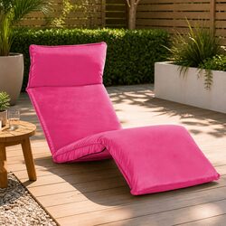 Premium Pink Foldable Sunlounger for Outdoor Relaxation