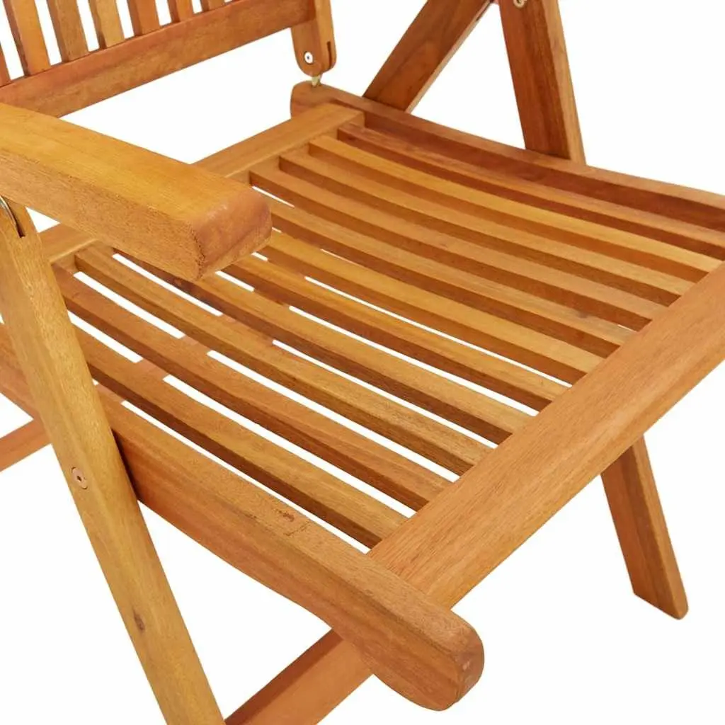 Folding Garden Chairs 2 pcs Solid Wood Eucalyptus Outdoor Seating Brown