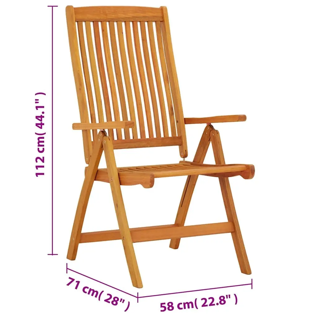 Folding Garden Chairs 2 pcs Solid Wood Eucalyptus Outdoor Seating Brown