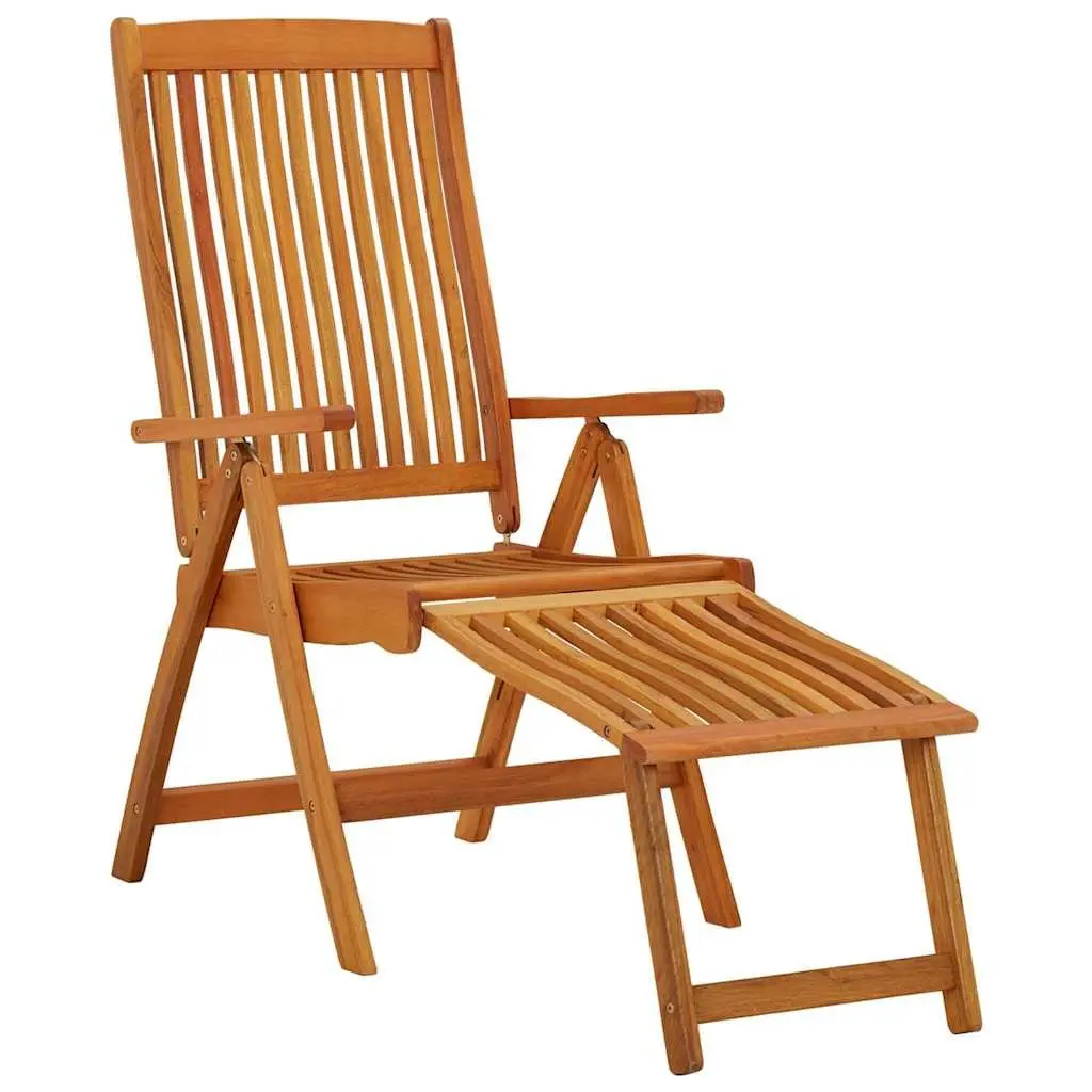 Folding Garden Chairs with Footrests 2 Pcs Solid Wood Outdoor Seating Brown