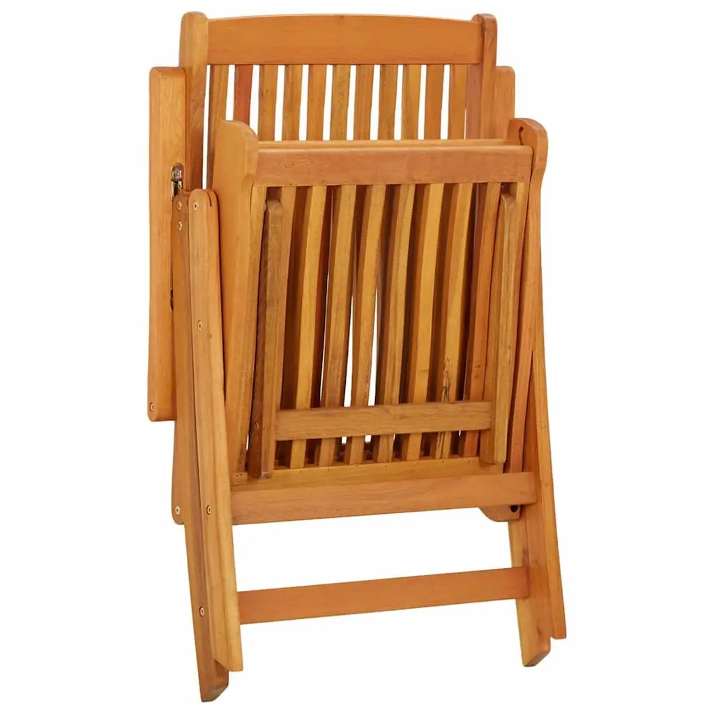 Folding Garden Chairs with Footrests 2 Pcs Solid Wood Outdoor Seating Brown
