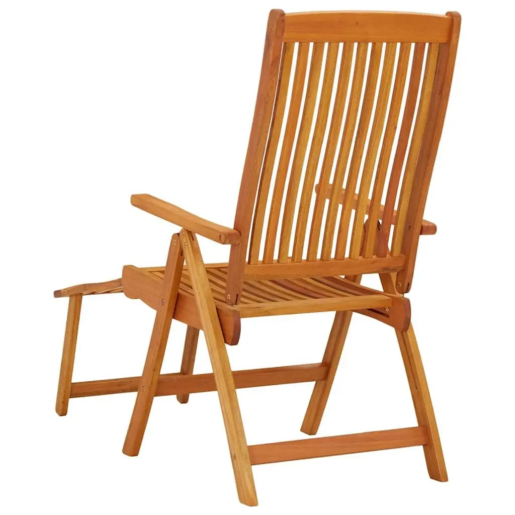 Folding Garden Chairs with Footrests 2 Pcs Solid Wood Outdoor Seating Brown