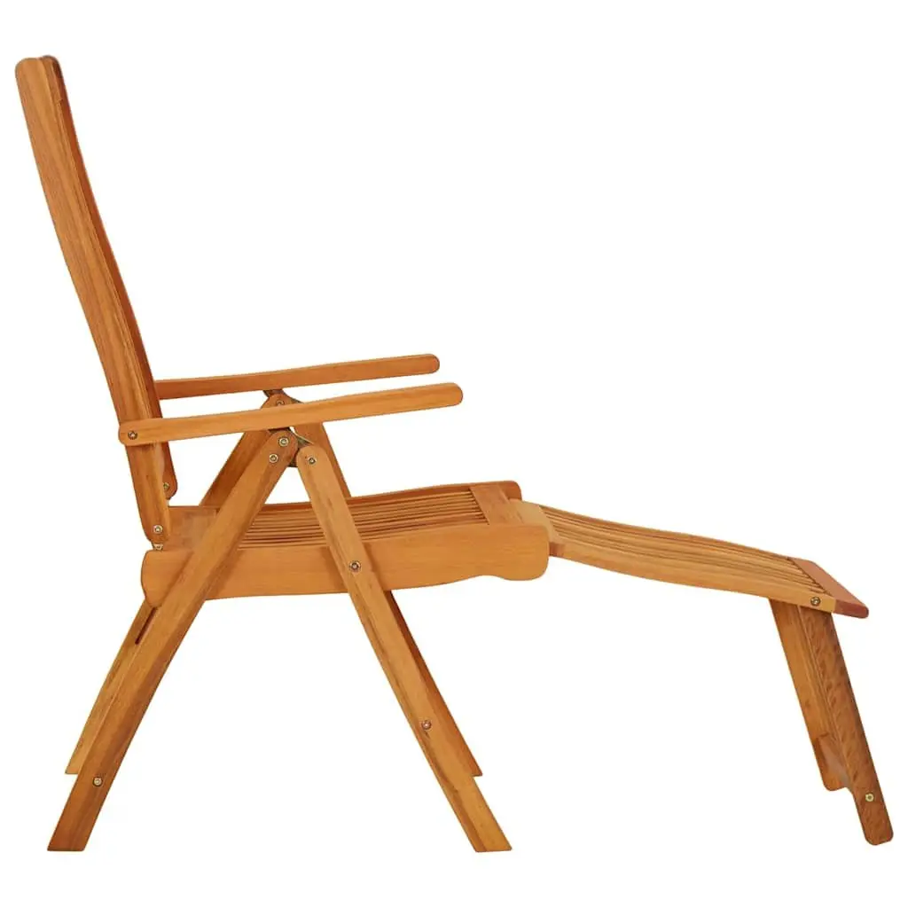 Folding Garden Chairs with Footrests 2 Pcs Solid Wood Outdoor Seating Brown