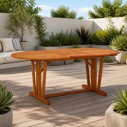 Durable Extendable Solid Wood Garden Table 200x100cm