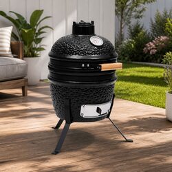 Premium Black Ceramic Kamado Barbecue Grill 56cm