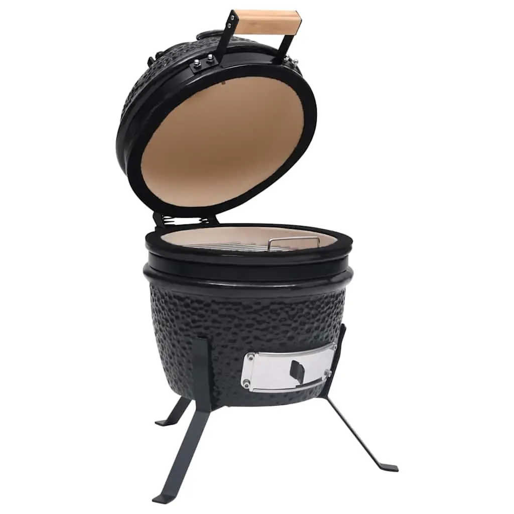 Black Ceramic Kamado Barbecue Grill 56cm