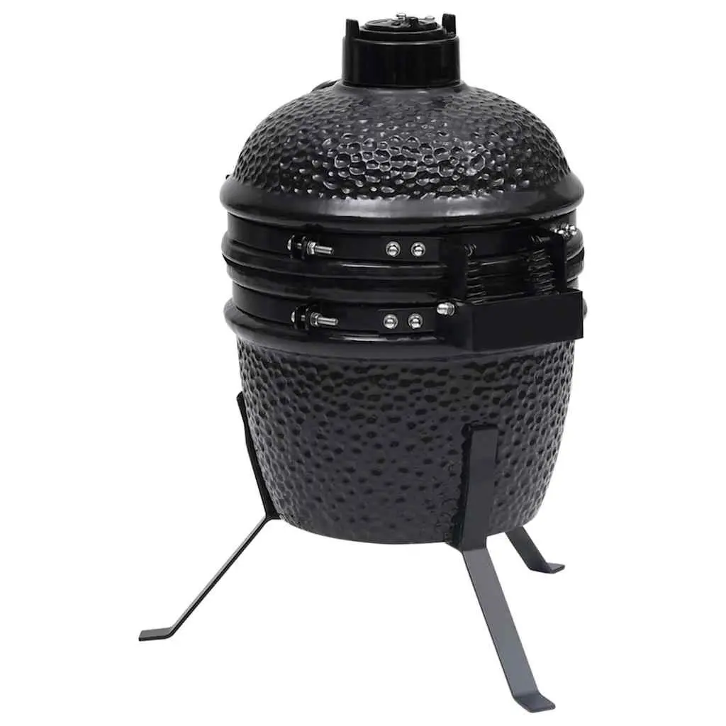Black Ceramic Kamado Barbecue Grill 56cm