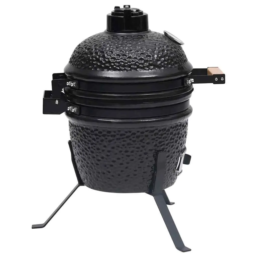 Black Ceramic Kamado Barbecue Grill 56cm