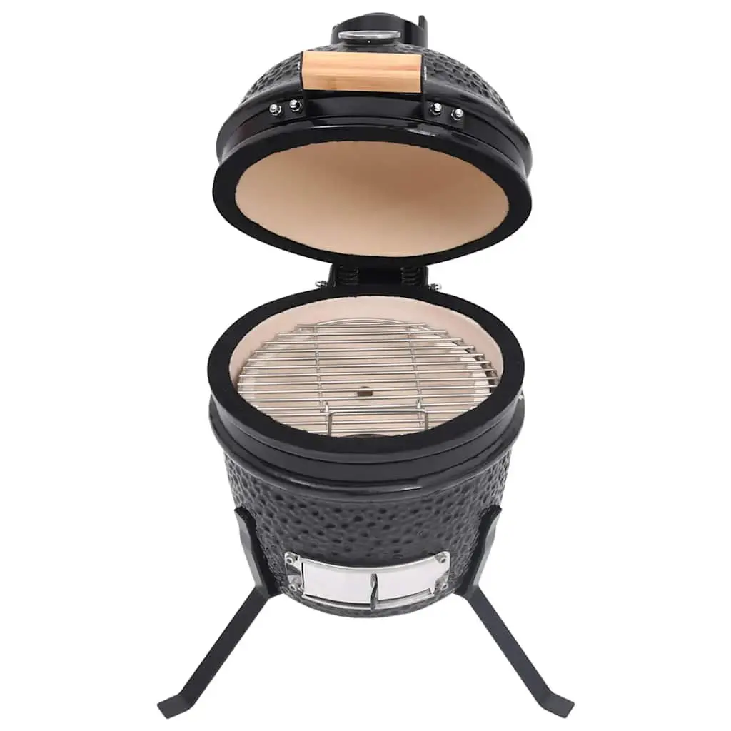 Black Ceramic Kamado Barbecue Grill 56cm